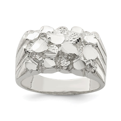 Sterling Silver Men's Nugget Ring Size 10