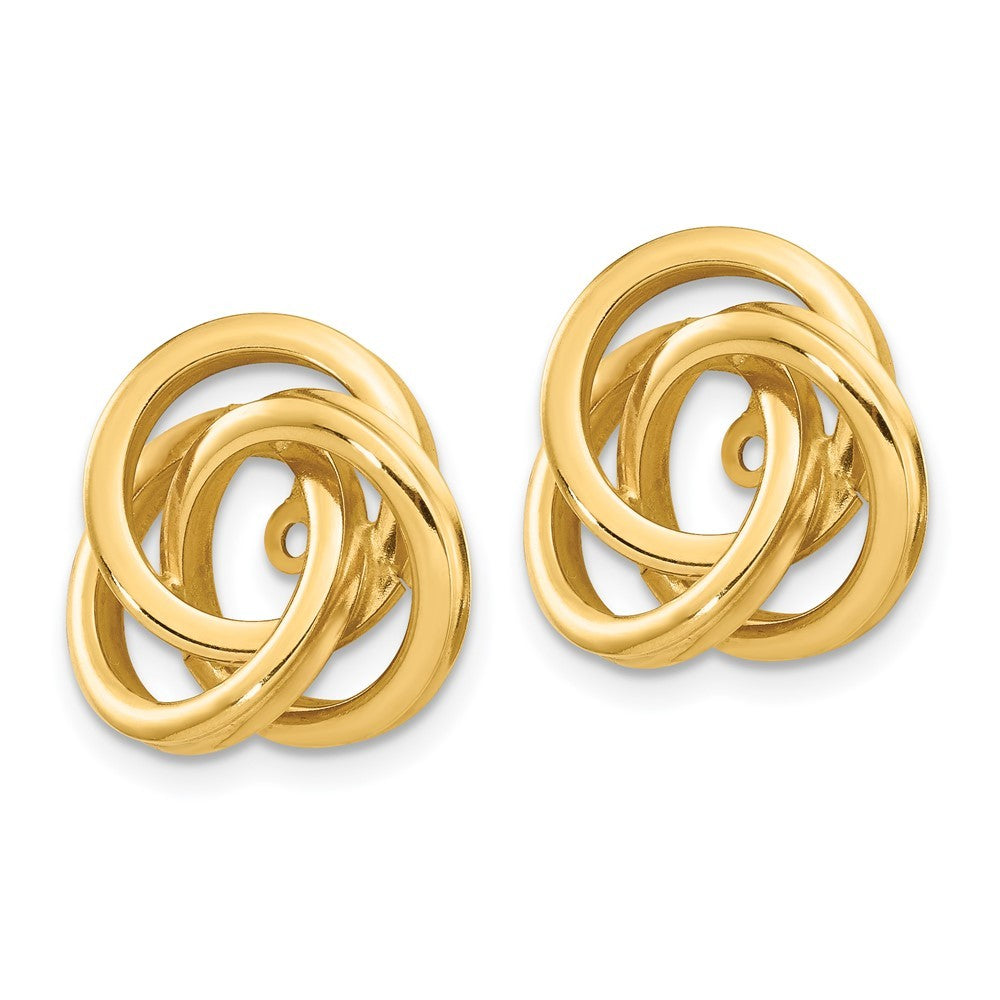14k Yellow Gold Polished Love Knot Earring Jackets