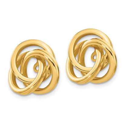 14k Yellow Gold Polished Love Knot Earring Jackets