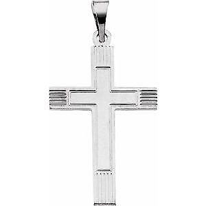 14k White Gold 18X12 mm Cross Pendant