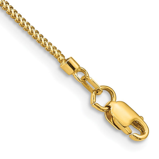 14k Yellow Gold 7 inch .9mm Franco Bracelet