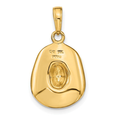 14k Yellow Gold 3-D Cowboy Hat Pendant for Women