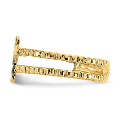 14k Yellow Gold Cross Toe Ring