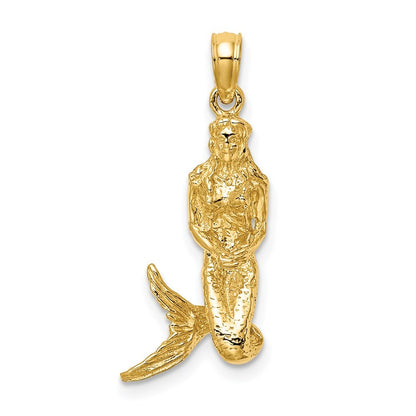 14k Yellow Gold 3-D Mermaid Charm