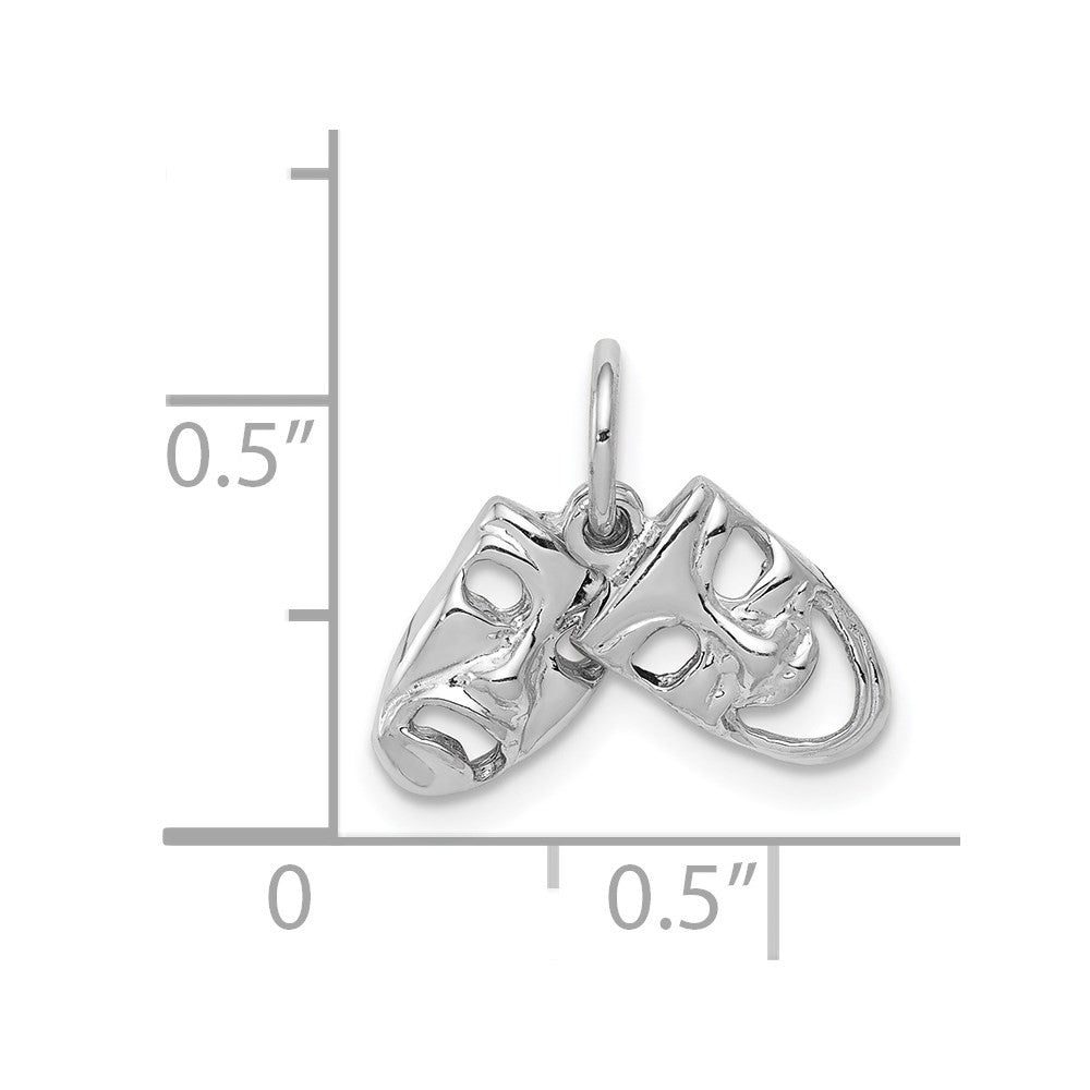 14k White Gold Comedy Tragedy 2-Piece Charm