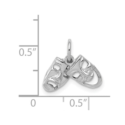 14k White Gold Comedy Tragedy 2-Piece Charm