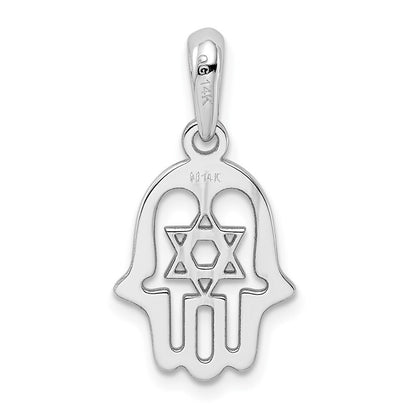 14k White Gold Star of David Chamseh Pendant for Women