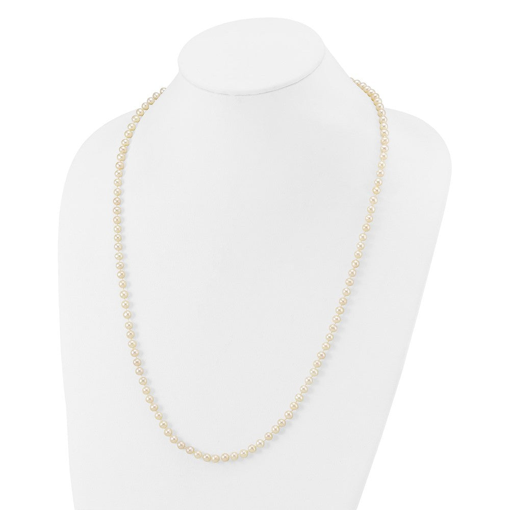 14k Yellow Gold 4-5mm White Freshwater Cultured Pearl 24 inch Necklace