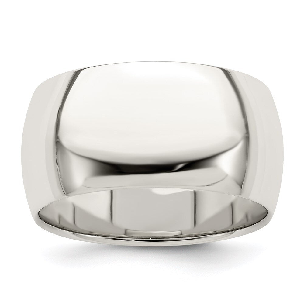 Sterling Silver 10mm Half Round Size 13 Band Ring