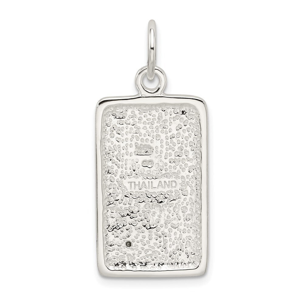 Sterling Silver Cubic Zirconia Polished Rectangle Charm