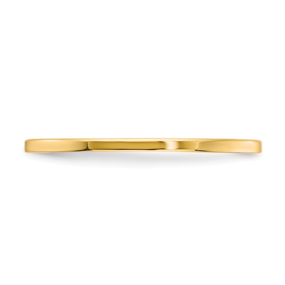 14k Yellow Gold  1.2mm Flat Polished Stackable Band Ring Size 9.5