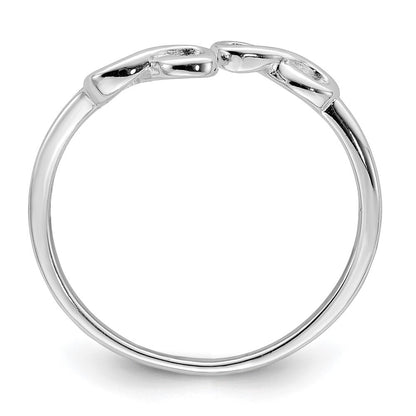 Sterling Silver Rhodium Plated Infinity Ring Size 6