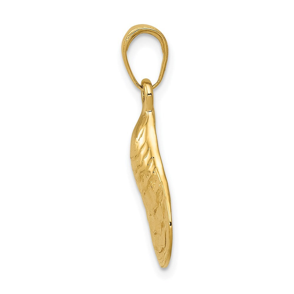 14k Yellow Gold Oyster Shell Pendant for Women