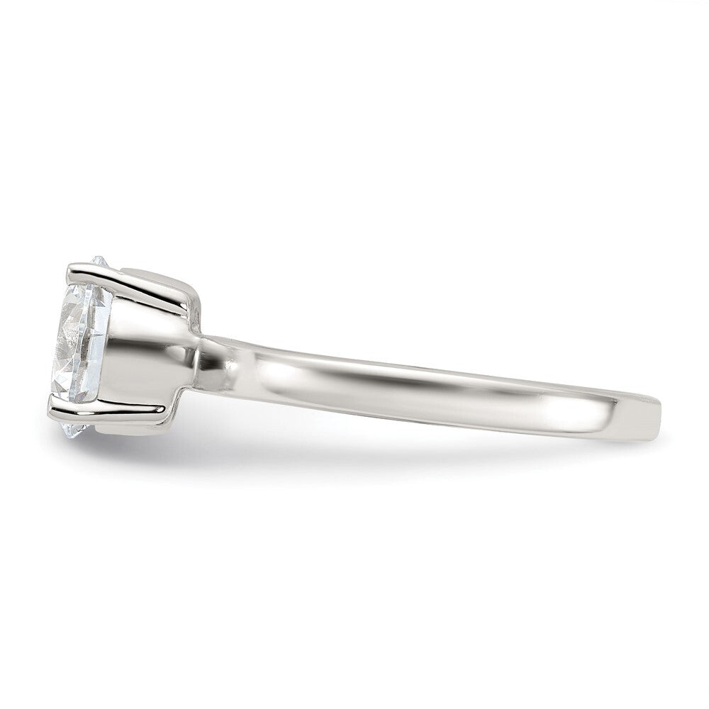 Sterling Silver Polished Cubic Zirconia Ring Size 8