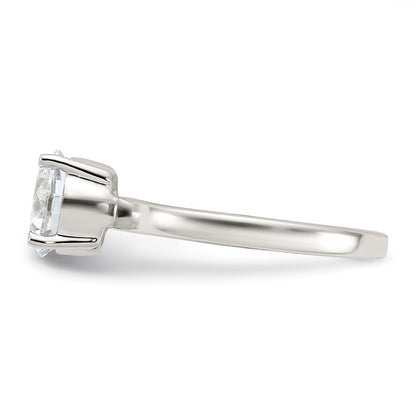 Sterling Silver Polished Cubic Zirconia Ring Size 8