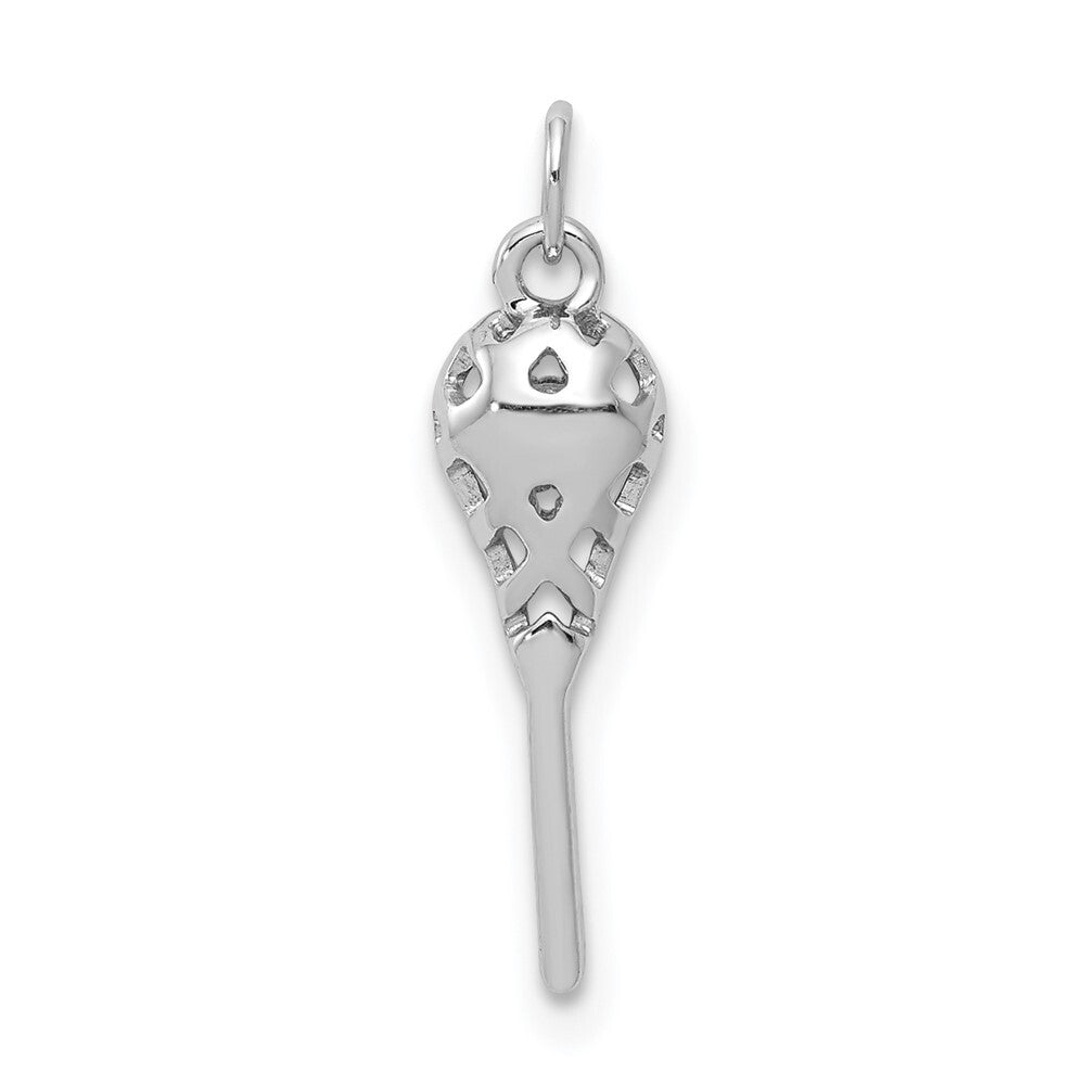 14k White Gold Diamond Lacrosse Stick Pendant for Women
