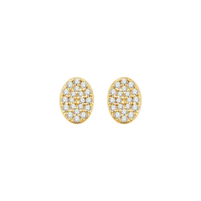 Gift for Mothers 14k Yellow Gold 1/6 CTW Natural Diamond Cluster Stud Earrings