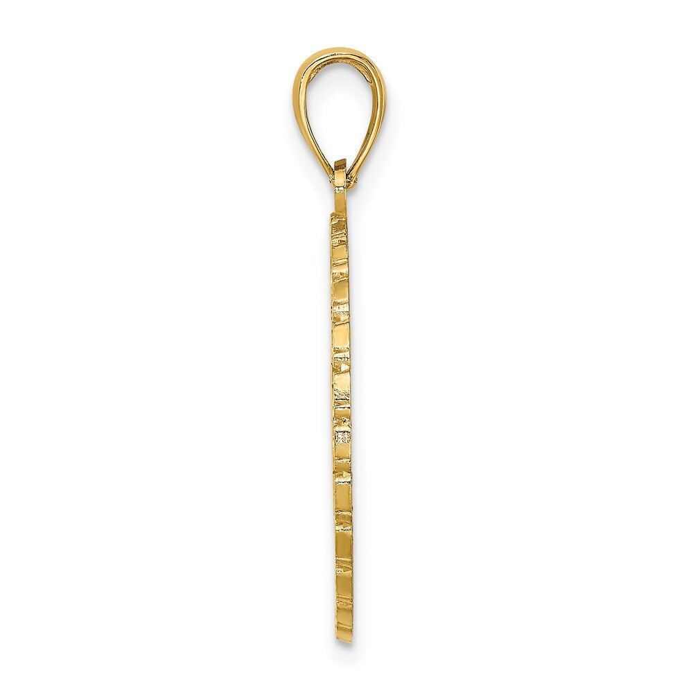 14k Yellow Gold JAMAICA and Palm Tree Disk Charm