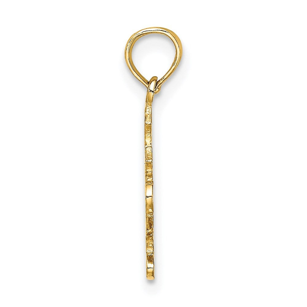 14k Yellow Gold JESUS W/ Cross and Heart Charm