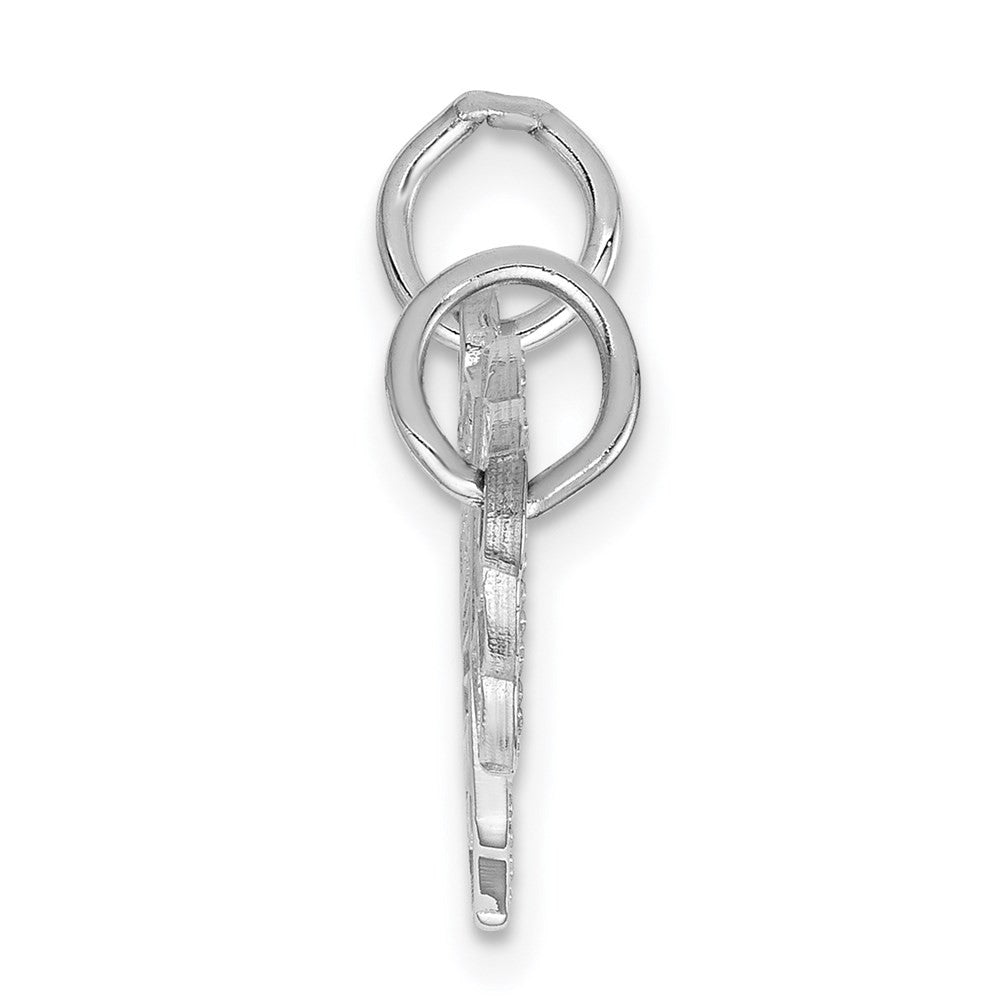 14k White Gold Key and Heart Break-apart Charm Pendant