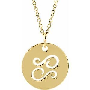 14k Yellow Gold Cancer Zodiac Disc 16-18" Necklace