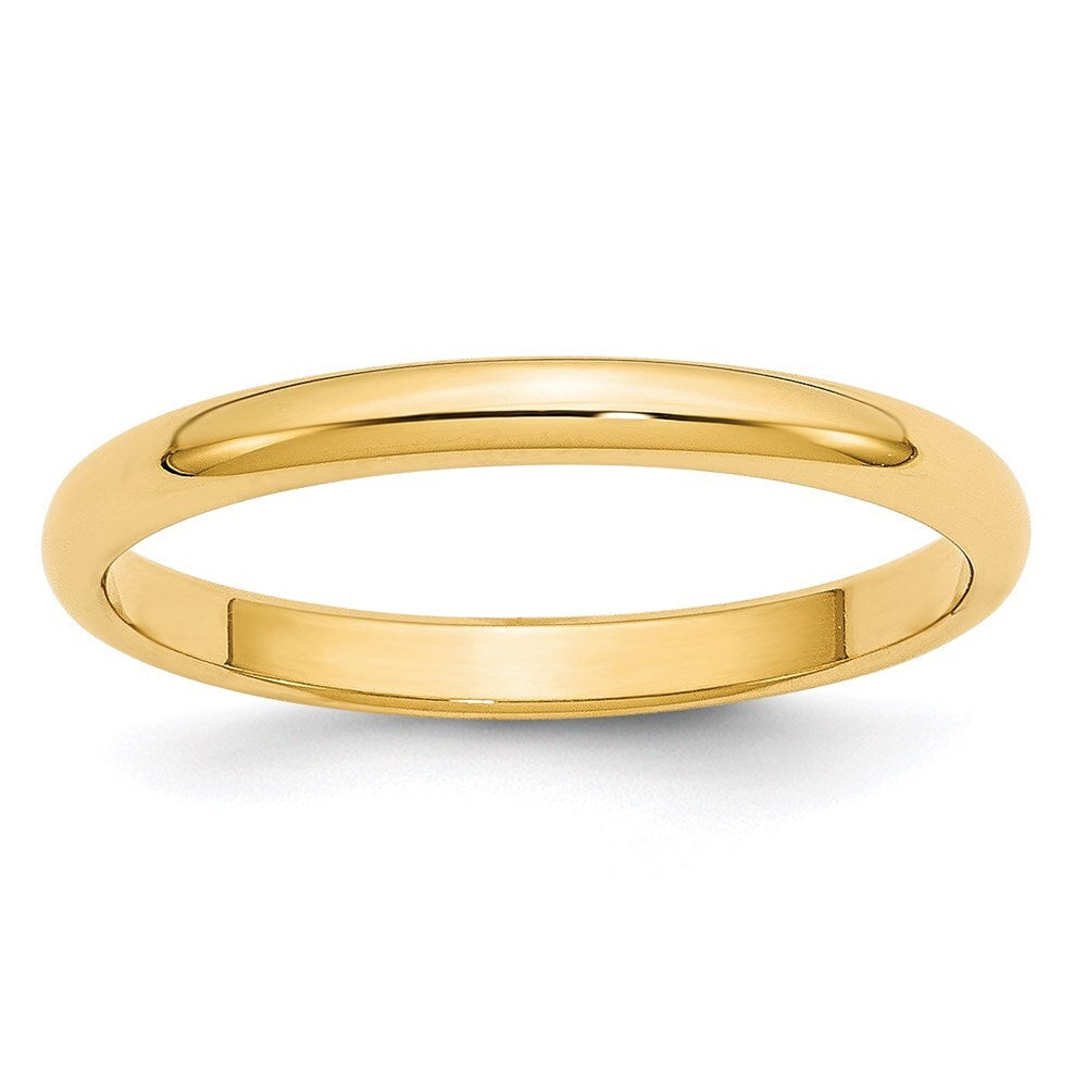 14K Yellow Gold Yellow Gold 2.5mm Half Round Wedding Band Size 10