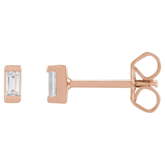 14k Rose Gold .08 CTW Lab-Grown Diamond Stud Earrings Fine Jewelry for Women