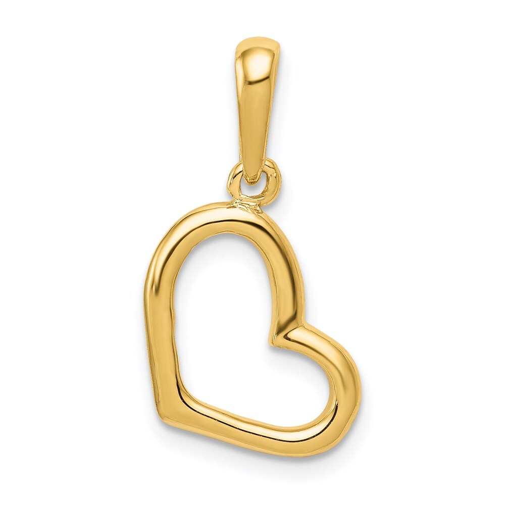 14k Yellow Gold Polished Heart Pendant for Women