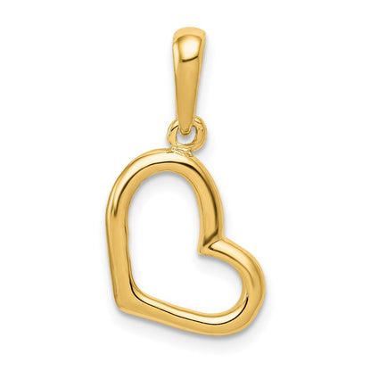 14k Yellow Gold Polished Heart Pendant for Women