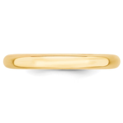 14k Yellow Gold  3mm Standard Weight Comfort Fit Wedding Band Ring Size 6.5