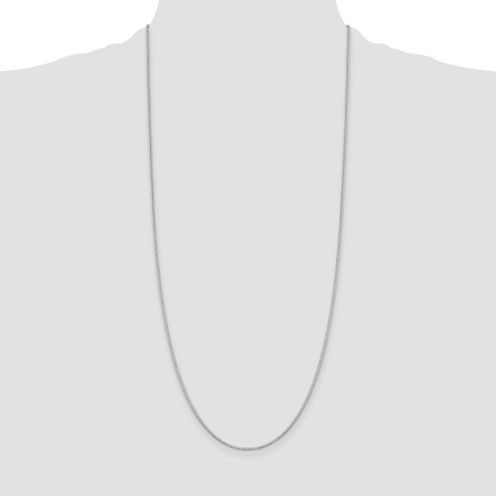 Sterling Silver Rhodium-plated 1.1mm Box Chain