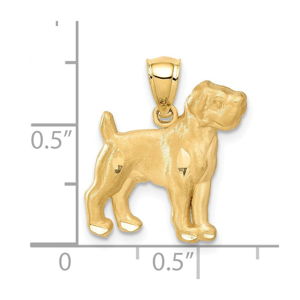 14k Yellow Gold Diamond-cut Boxer Pendant