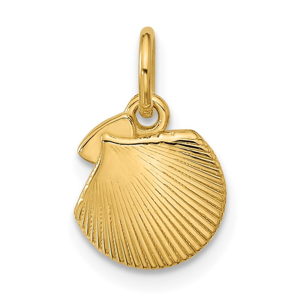 14k Yellow Gold Polished Textured Seashell Pendant