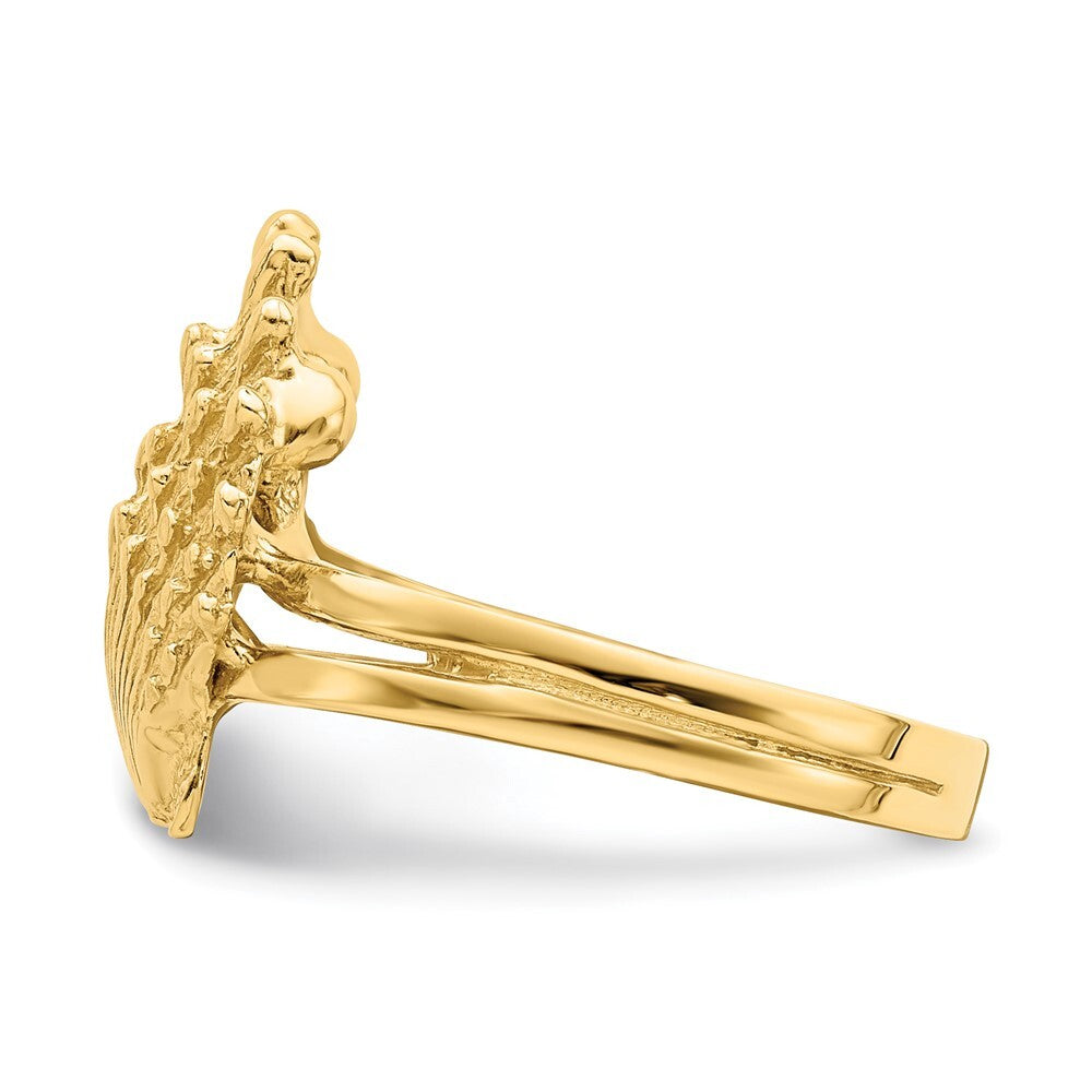 14K Yellow Gold Lion's Paw Shell Ring Size 5