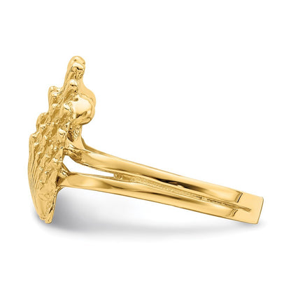 14K Yellow Gold Lion's Paw Shell Ring Size 5