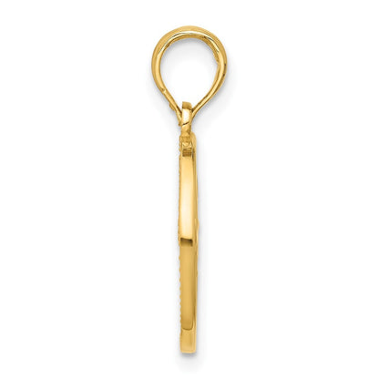 14k Yellow Gold Polished Round Gemini Pendant for Women