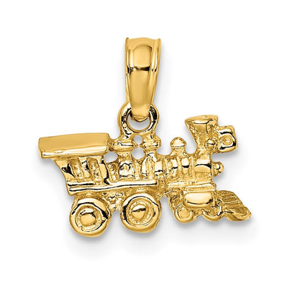 14k Yellow Gold 3-D Miniature Train Charm