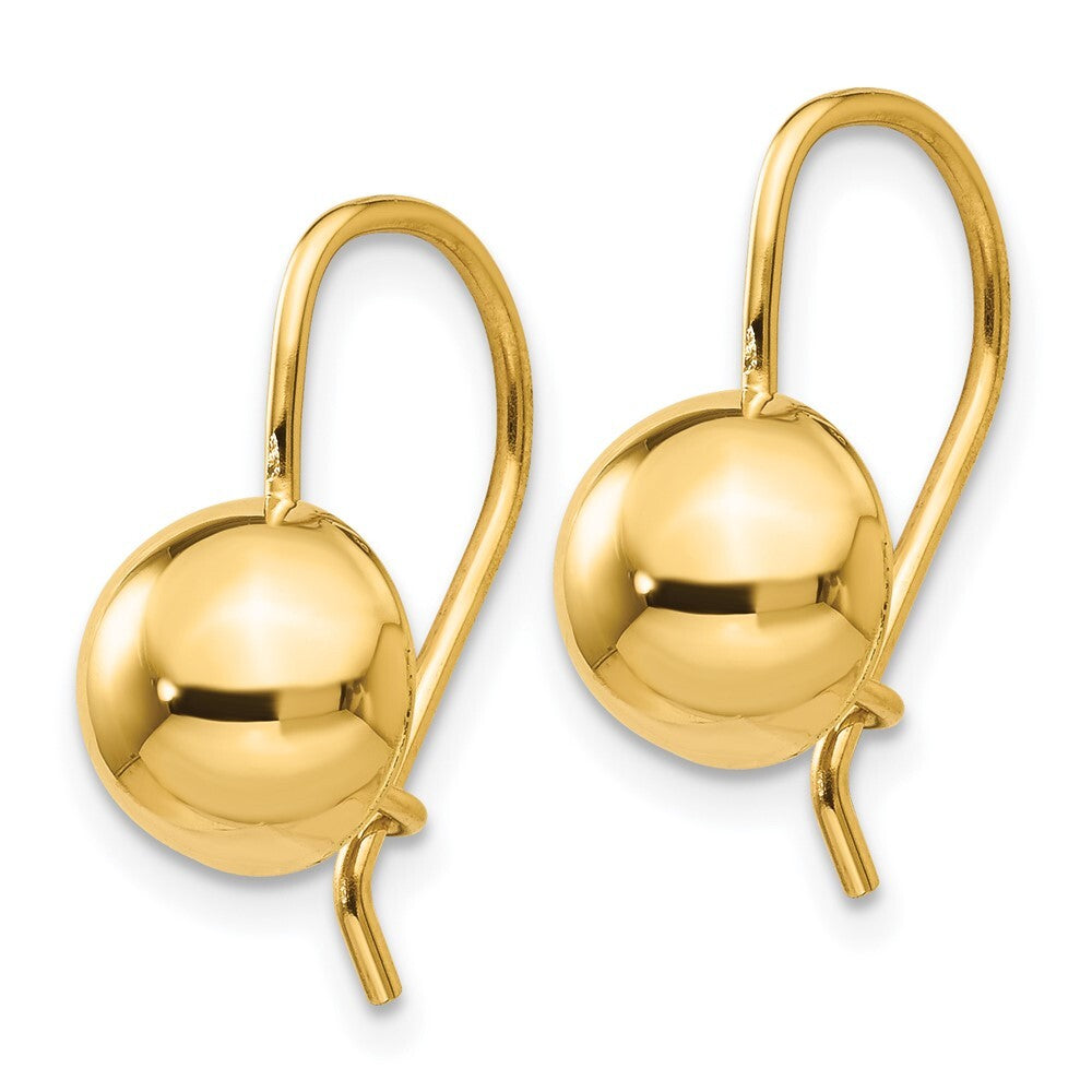 14k Yellow Gold 8.00mm Hollow Half Ball Stud Earrings Gift for Women