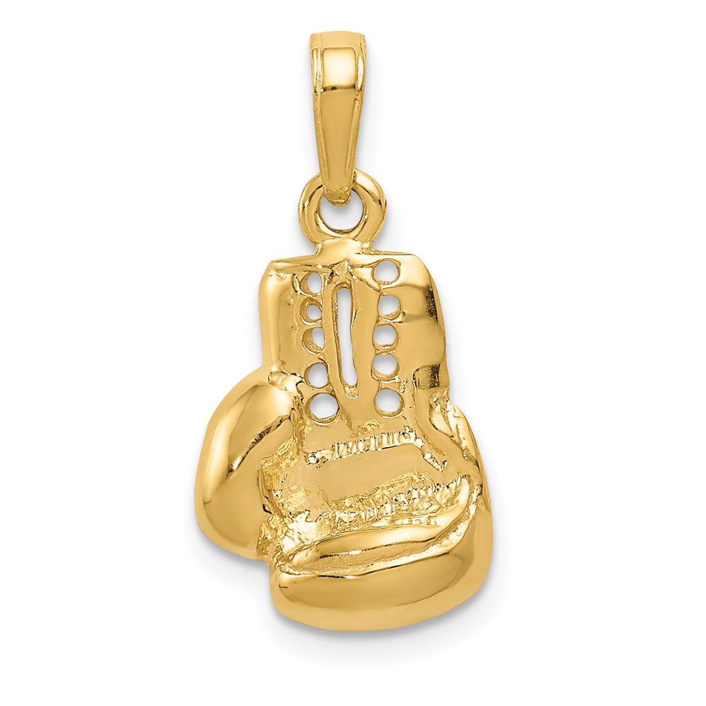 14k Yellow Gold Polished Cut-out Boxing Glove Charm Pendant for Women