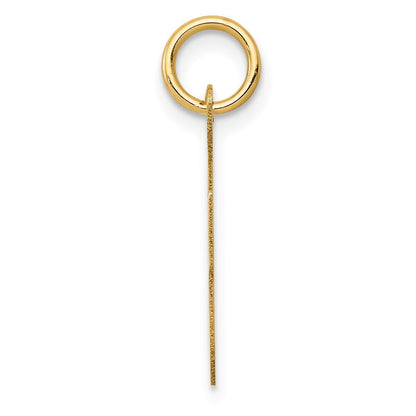 14k Yellow Gold Medium Script Letter F Initial Charm Pendant for Women