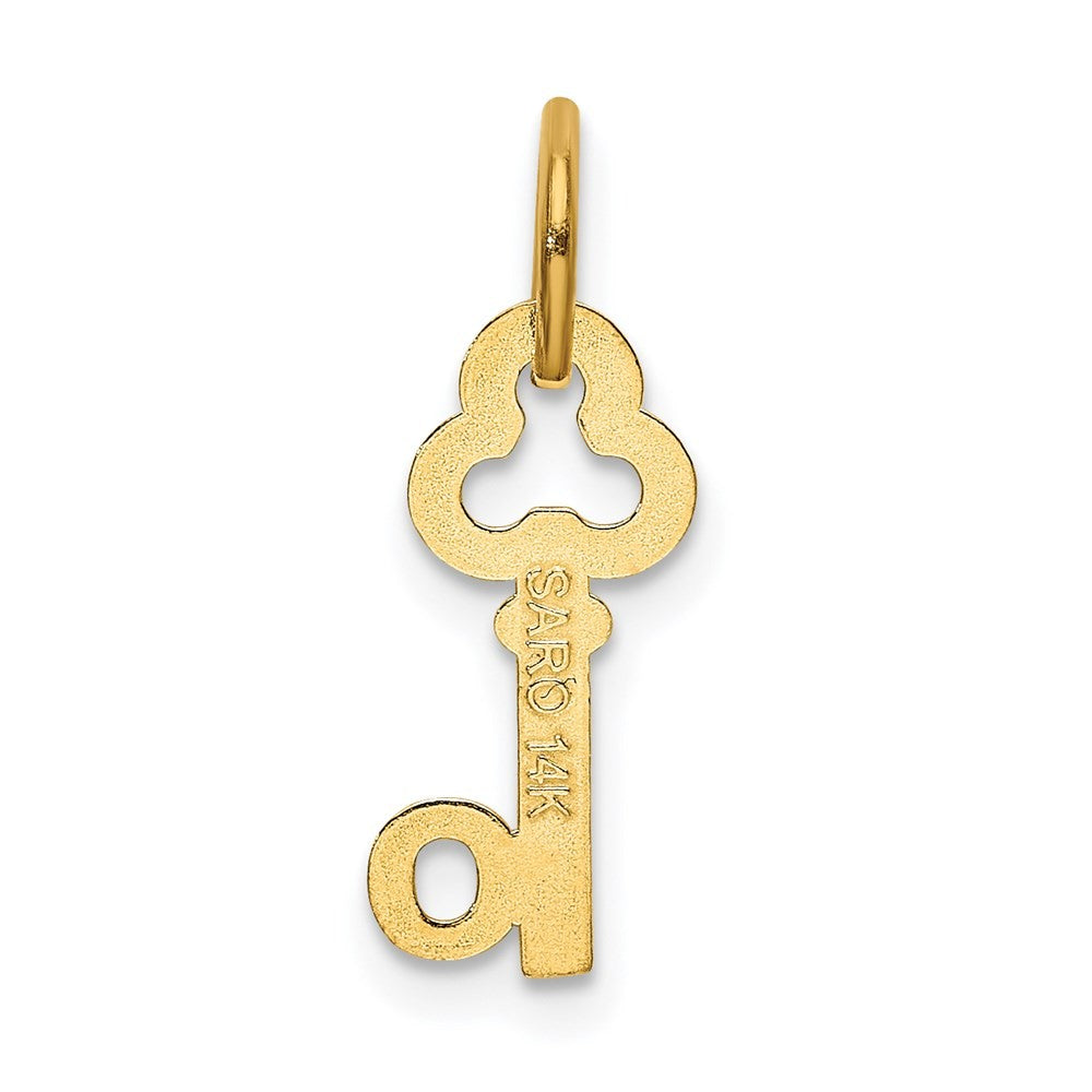 14k Yellow Gold Key Letter O Initial Charm Pendant