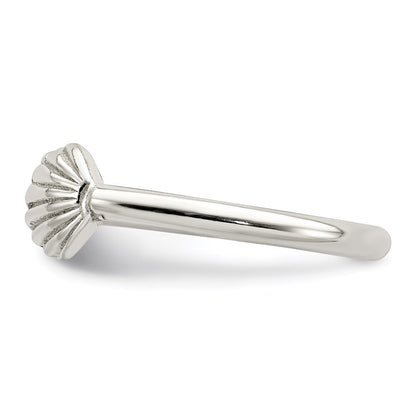 Sterling Silver Polished Shell Ring