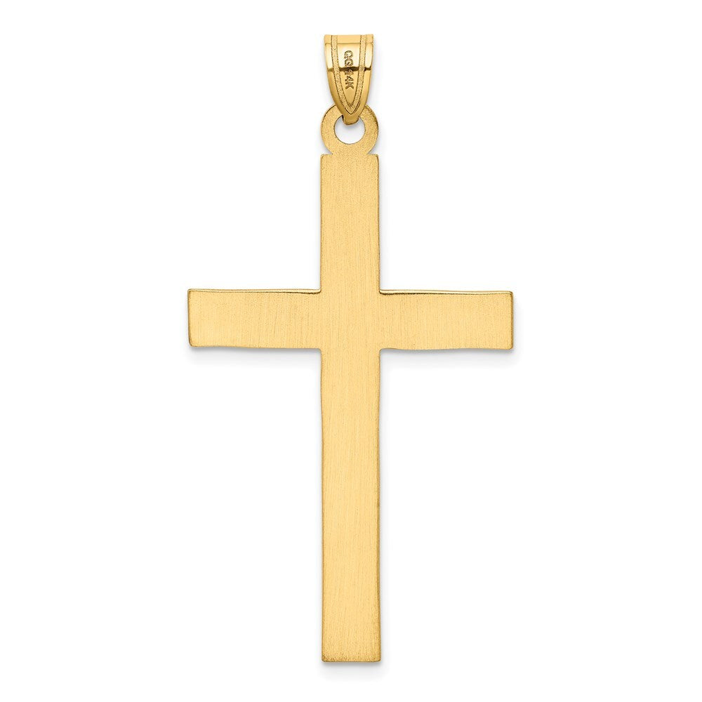 14k Yellow Gold Florentine Satin Cross Pendant for Women