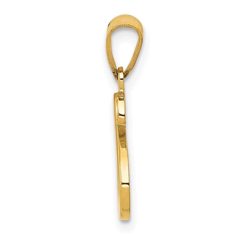 14k Yellow Gold Script Letter S Initial Pendant for Women