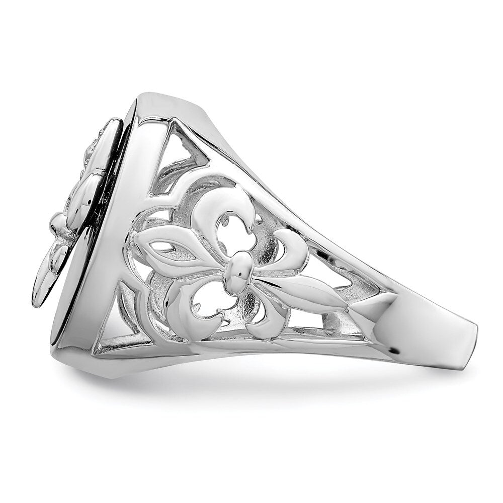 Sterling Silver Rhodium Plated Cubic Zirconia Black Onyx Ring Size 11