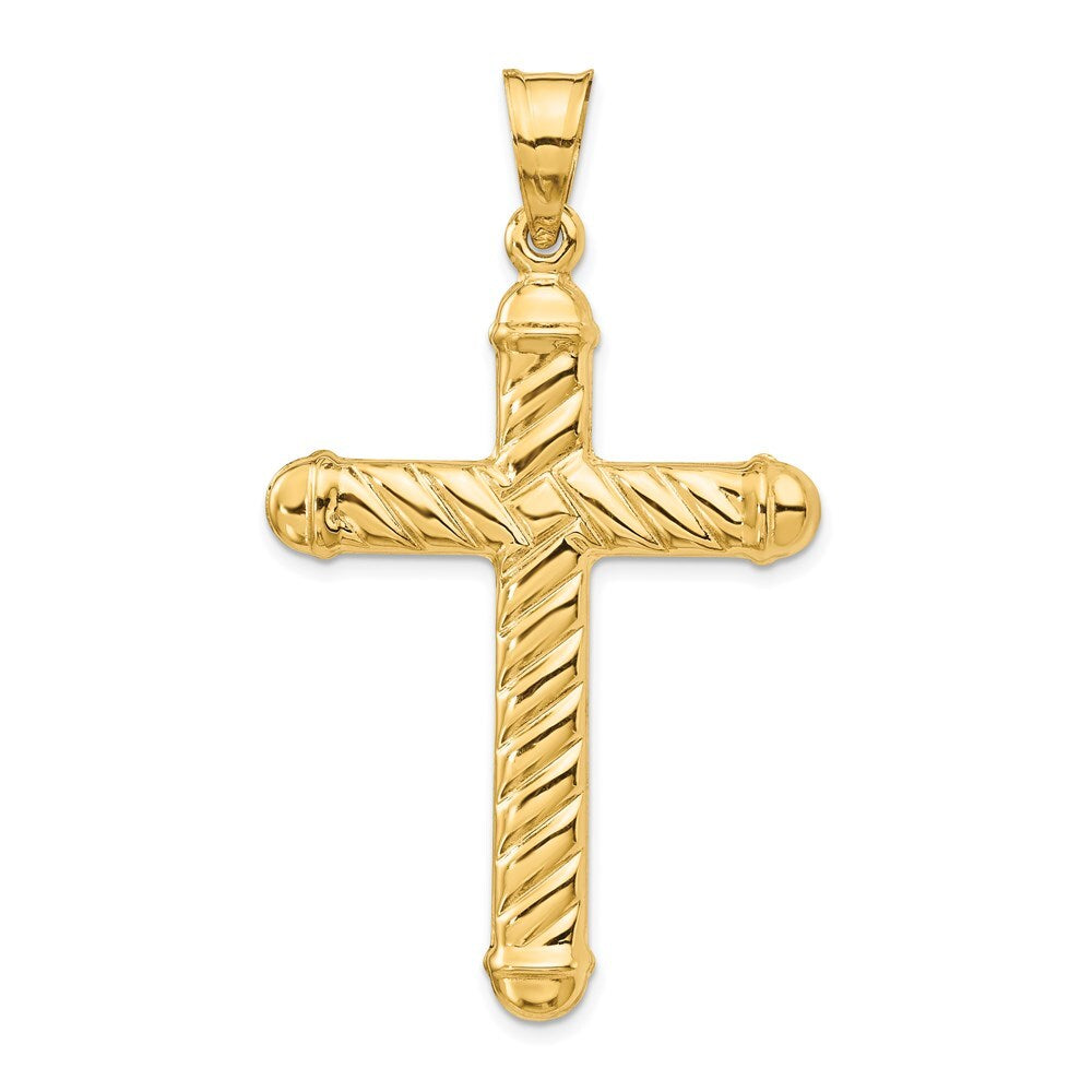 14k Yellow Gold Hollow Cross Pendant