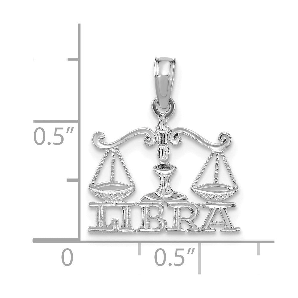 14k White Gold LIBRA Zodiac Charm