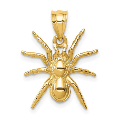 14k Yellow Gold Polished Spider Pendant for Women