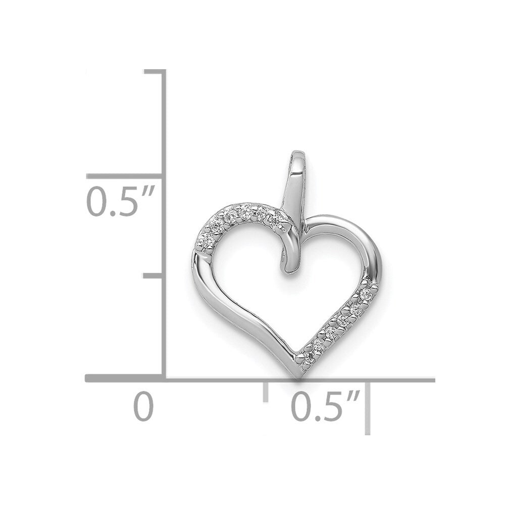 14k White Gold 1/20ct. Diamond Heart Pendant for Women