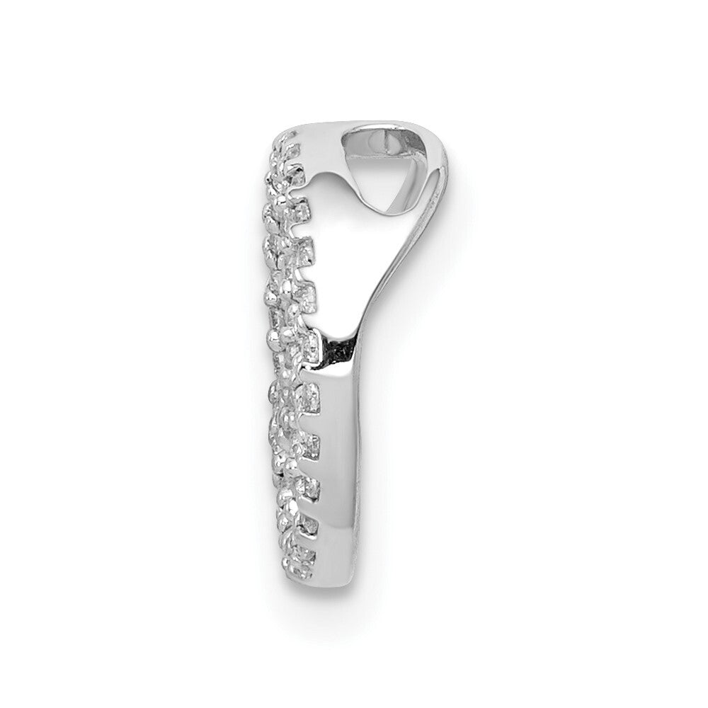 14k White Gold Diamond Peace Sign Slide Pendant for Women